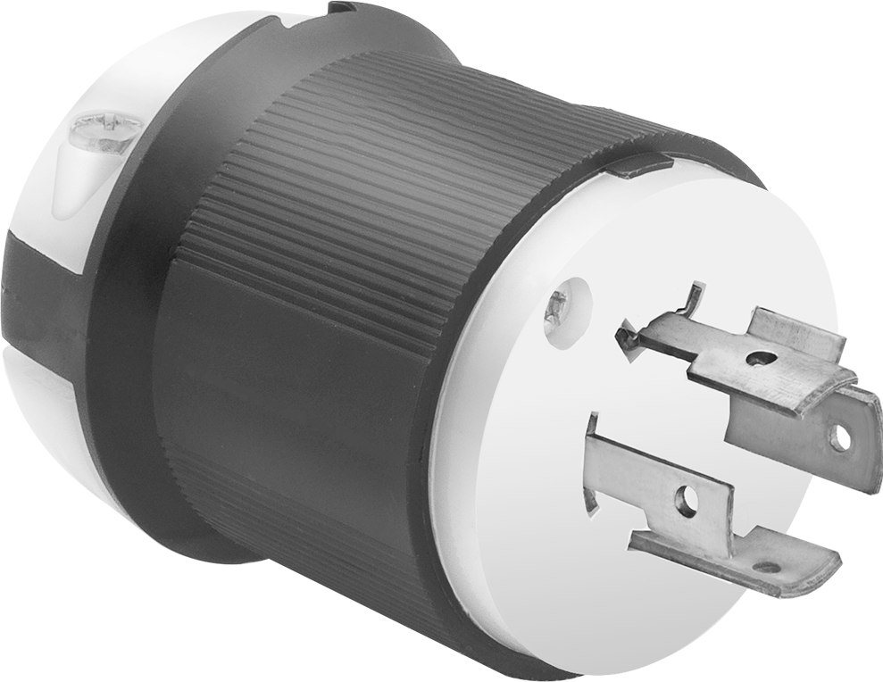 Premium Dönme Kilitli Konektör, Dört uçlu fiş, Topraklanmamış, NEMA L19-20 — 277V AC/480V AC, 20A, Erkek
