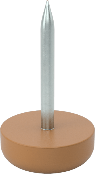 Çekiçle Takılan Koruyucu Ayaklar, 1/2" Çaplı Plastik Tabanlı — Çekiçle Takma, 1⁄2", 3⁄16"