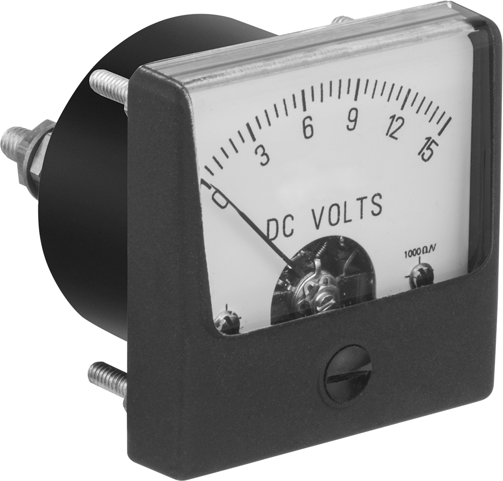 Analog Elektrik Paneli Ölçer, 0-15 V DC ölçer, Akrilik Pencere, 1.76 inç Yükseklik