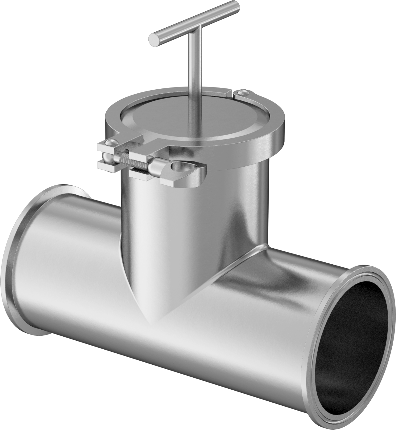 Paslanmaz Çelik Hızlı Kelepçeli T-Süzgeç, 2-1/2" Boru Dış Çapı için — 316 Stainless Steel, Stainless Steel, T, İçecek, Süt Ürünleri, Gıda…