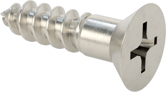 Ahşap için Phillips Havşa Başlı Vidalar, 18-8 Paslanmaz Çelik, Numara 7 Boyut, 5/8" Uzunluk — No. 7, 5⁄8", 18-8 Stainless Steel, Stainles…