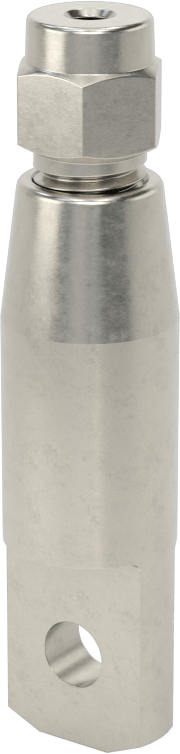 Plug-Lock Tel Halat Bağlantı Parçası - Kaldırma için, 316 Paslanmaz Çelik, Halkalı Uç, 3/64" ila 1/16" Halat Çapı için