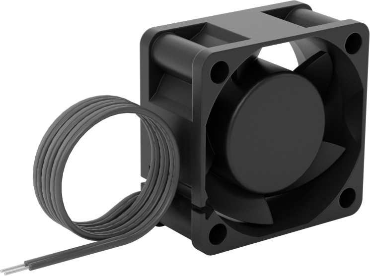 Kovanlı Yataklı DC Ekipman Soğutma Fanı, 5V DC, Tel Uçları, 1.570" Kare x 0.790" Toplam Derinlik, 8.7 CFM