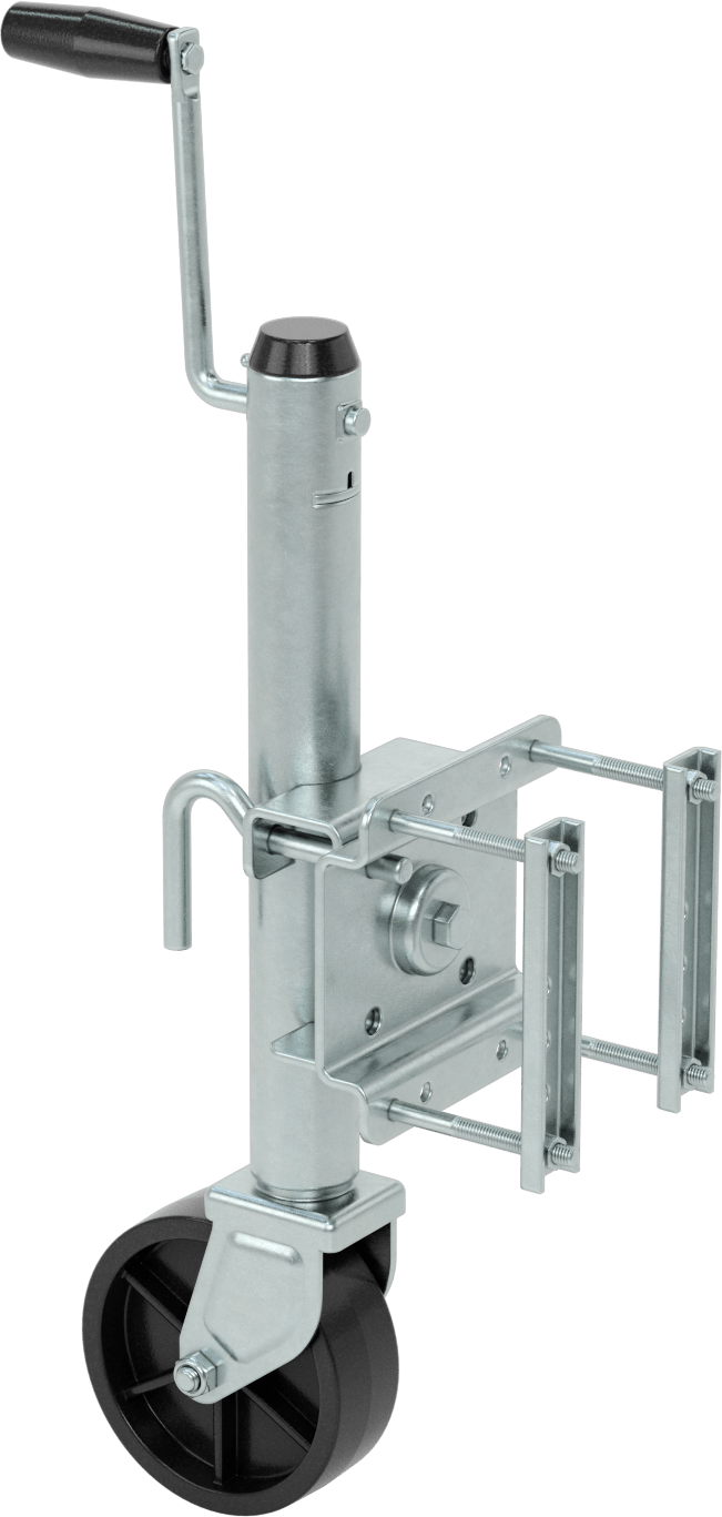 Tekerlekli Dengeleme Krikosu, Katlanabilir, 1200 lb. Kapasite, 12-1/2" Minimum Yükseklik — Çelik