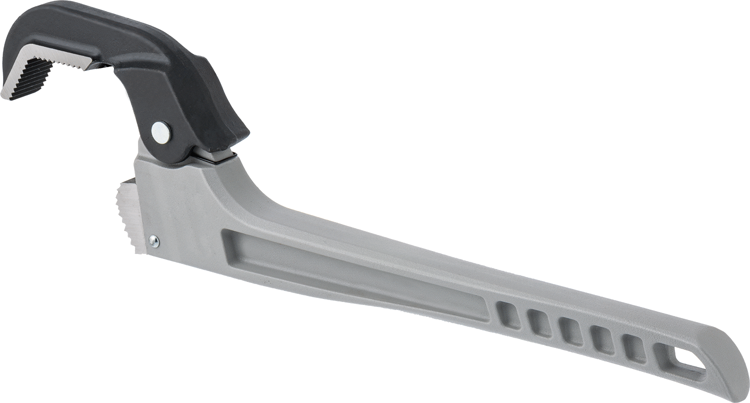 Kendinden Ayarlı Boru Anahtarı, Alüminyum, 17" Toplam Uzunluk, 2-1/2" Maksimum Çene Kapağı