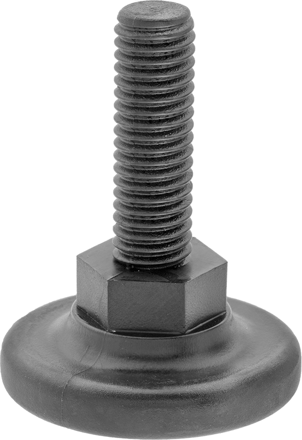 Naylon Sert Seviyelendirme Montaj Parçası, 25 mm uzunluğunda M6 x 1 mm Dişli Saplamalı — M6, Sert, 30 mm