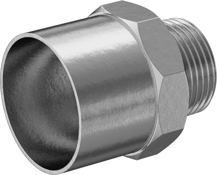 Temizlenmiş ve Torbalı Lehimli Bağlantı Parçası, Dişi Soket, 1-1/2 Bakır Boru x 1-1/2 NPT Erkek — 1 1/2, Düz, Bakır