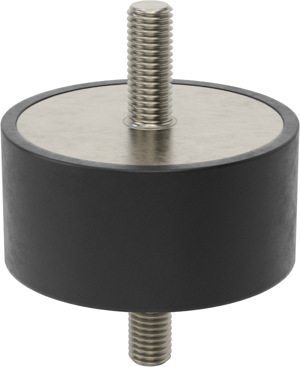 Doğal Kauçuk Titreşim Sönümleyici Sandviç Montaj, M12 x 1.75 mm Dişli Çelik Saplama ile, 665 lbs. Kapasite