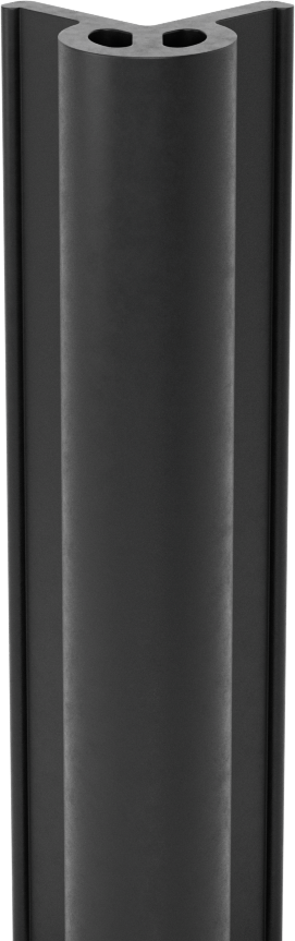 Kabarık Profilli EPDM Kauçuk Köşe Koruyucu, 3/4" Genişlik, 12 Fit Uzunluk — Yükseltilmiş Ampul, Köşe, EPDM, Rubber