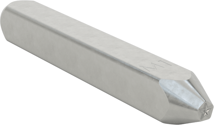 Denetim Sembolü Çelik Damga, Sembol M1 (Yıldız), 1/8" Karakter Yüksekliği