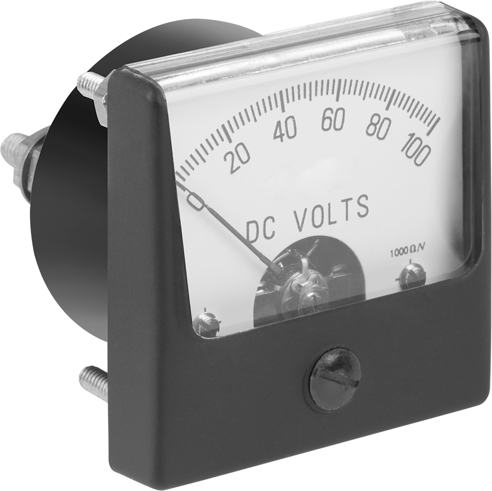Analog Elektrik Paneli Ölçer, 0-100V DC Ölçer, Akrilik Pencere, 1.76 inç Yükseklik