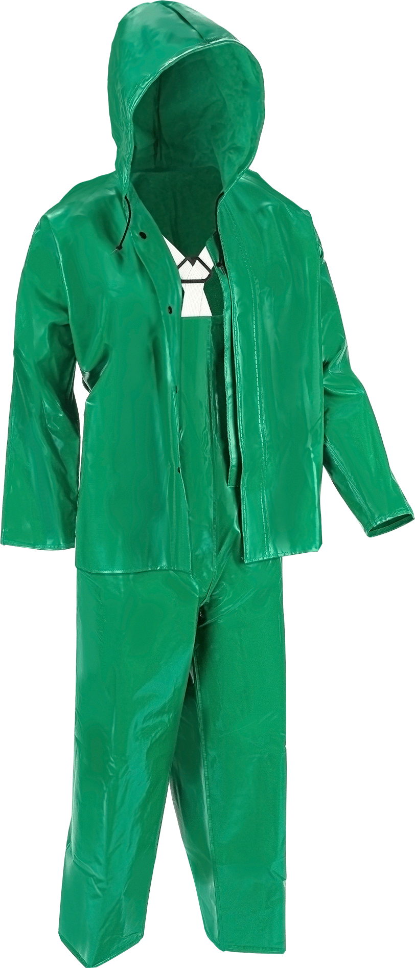 Kapüşonlu Ceketli Kimyasallara Dayanıklı Yağmurluk — Yeşil, Acid, Hydrochloric Acid, Hydrofluoric Acid, Sodium Hydroxide (Caustic Soda),…