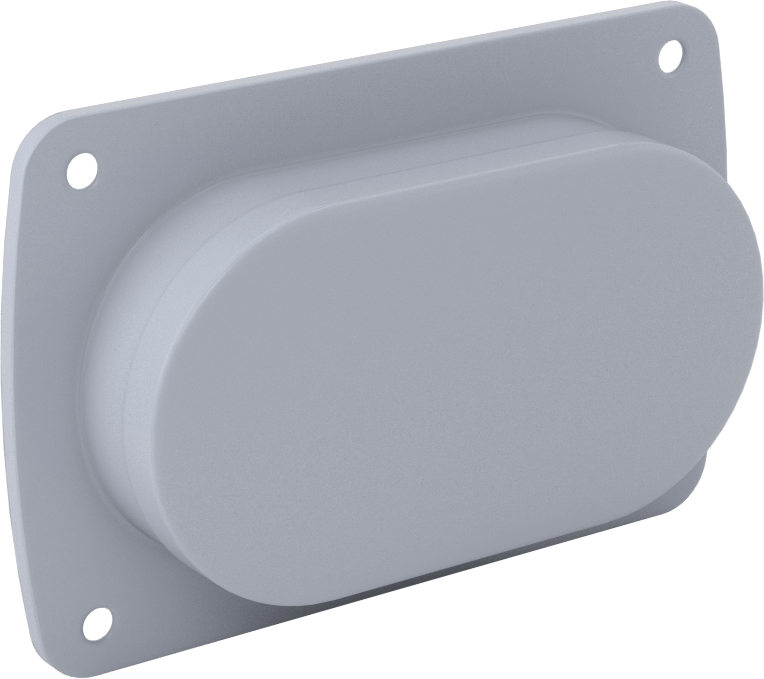 Plastik Gömme Çekme Kolu, Dişsiz delikli, Gri, 3-5/8" Yükseklik x 2-3/8" Genişlik