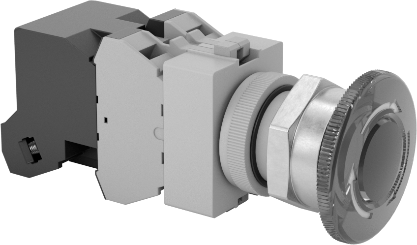 22 mm Acil Durdurma Panel Montajlı Anahtar, Sürekli Aydınlatmalı, DPST-1NO/1NC, 120V AC Ampul