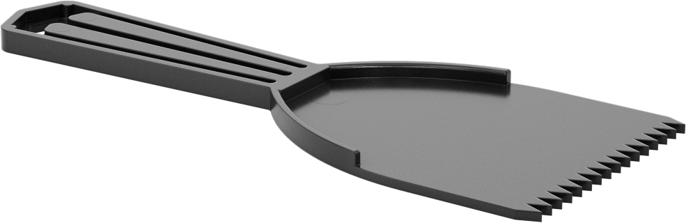 Çizilmez Tek Kullanımlık Plastik Macun Bıçağı, Tırtıklı, V-Şekilli Dişler, 3" Bıçak Genişliği, 3.75" Bıçak Uzunluğu
