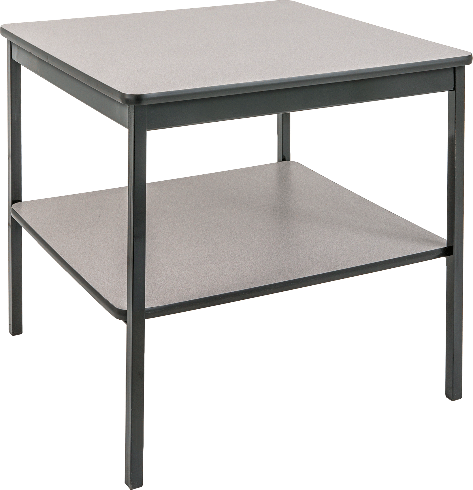 Raflı Laminat Üstlü Sabit Masa, 30" Yükseklik x 24" Genişlik x 24" Derinlik