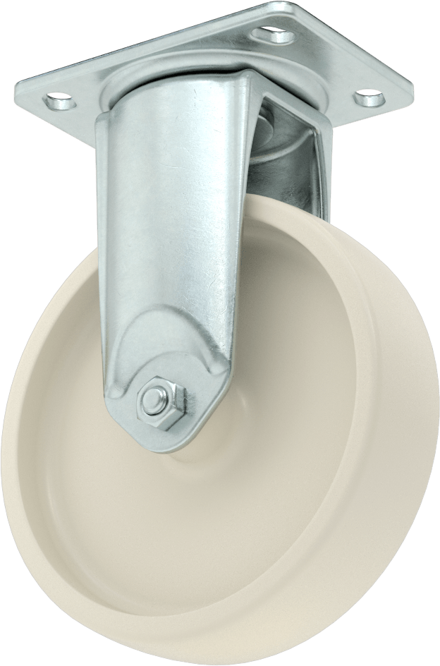 3-3/4" x 2-3/4" Plakalı Parlak Yüzeyli Tekerlek, 5 inç Çapında Naylon Tekerlekli Sert — 6 3⁄8", Levha, 5"