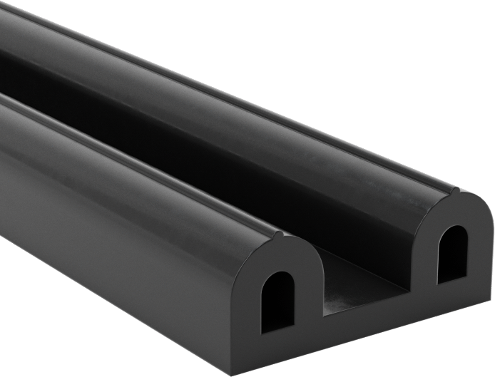 Kimyasal Dayanıklı Kenar Contası, Yüzeye Montaj, 3/4" Toplam Genişlik, 0.310" Yükseklik