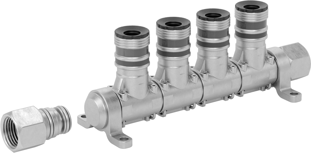 Hava için ARO Hızlı Bağlantı Hortum Bağlantısı, Çinko Kaplı Çelik Manifold Adaptörü, 1 Giriş, 4 Çıkış