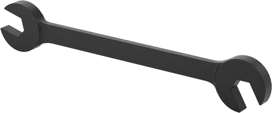 60 Derece Açılı Açık Uçlu Anahtar, Siyah Oksit Kaplamalı, 11/32" X11/32" Boyut, 4-3/4" Toplam Uzunluk