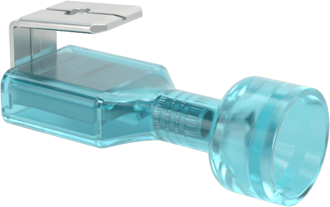 Piggyback Faston Terminaller, Mavi Vinil Tamamen Yalıtımlı, Büyük Boy Silindir
