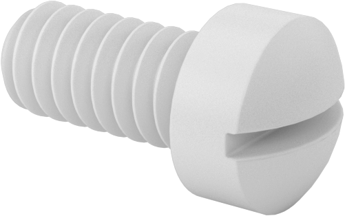 Dar Fillister Başlı Oluklu Vidalar, Plastik, Yüksek Profil, 0-80 Diş, 1/8" Uzunluk