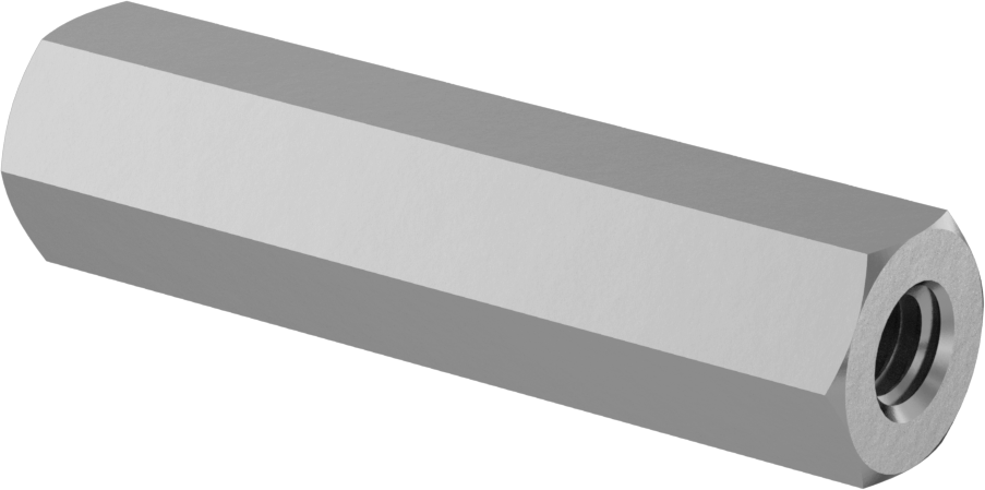 Dişli Altıgen Ayırıcı, Çinko Kaplı Çelik, 4.5 mm Altıgen, 19 mm uzunluk, M2.5 x 0.45 mm Diş