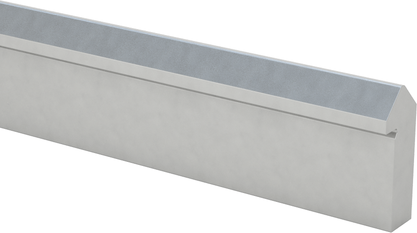 V-Oluklu Ray Makaraları için Köşebent Rayı, 420 Paslanmaz Çelik, Rockwell C40, 7/8" Yükseklik x 11/32" Genişlik Toplam — 1⁄4", 7⁄8", 11⁄32"