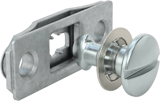 Çinko Kaplı Çelik Çeyrek Dönüşlü Sabit Panel Vidası, Perçin Montajlı Somunlu, Yarık, 0.15"-0.17" Toplam Kalınlık için
