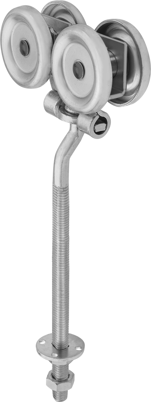 Kapılar için Makaralı Ray için Cıvatalı Askı, Ofset, 1-3/4" iç ray genişliği için, 11-7/8" Yükseklik, Çelik — Metal, Steel, Wood, 400 lb.…