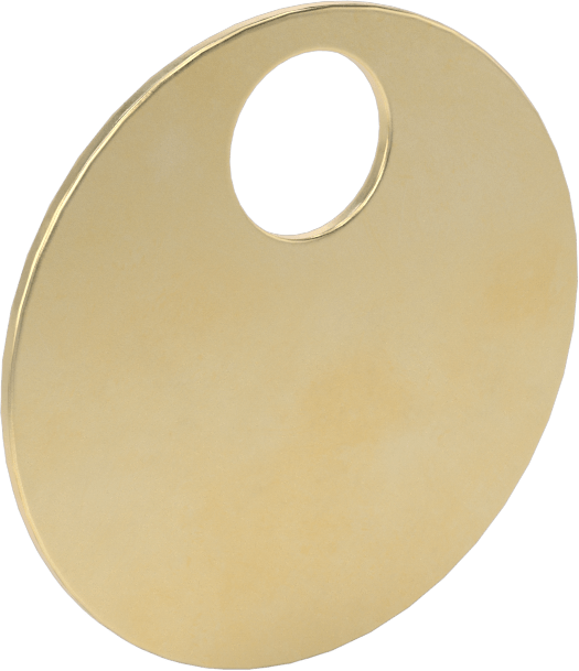 Metal Gravür ve Damgalama Etiketleri, Pirinç Daire, 1-3/8" Çap — Daire, Pirinç, Boş
