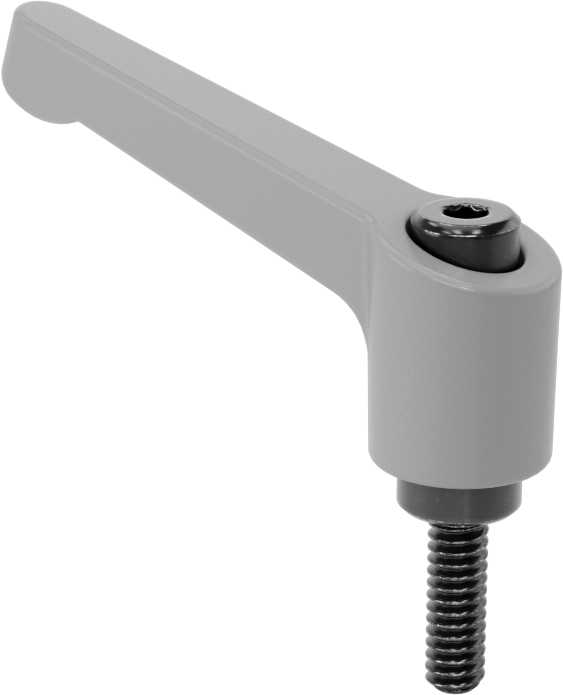 Naylon Ayarlanabilir Tutamak, 3/8"-16 Çelik Saplamalı, 1-3/4" Çıkıntı