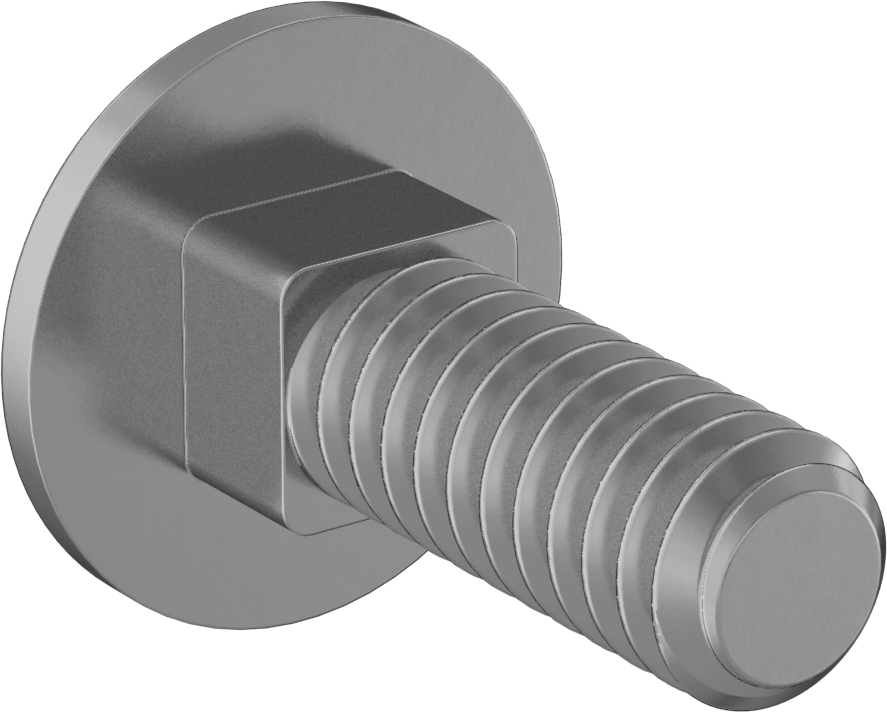 Yüksek Mukavemetli 8. Sınıf Çelik Kare Boyunlu Taşıma Cıvatası, 1/4"-20 Diş Boyutu, 3/4" Uzunluk