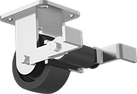 4-1/2" x 4" Plakalı Yüksek Kapasiteli Spartan Tekerlek, Frenli Sabit