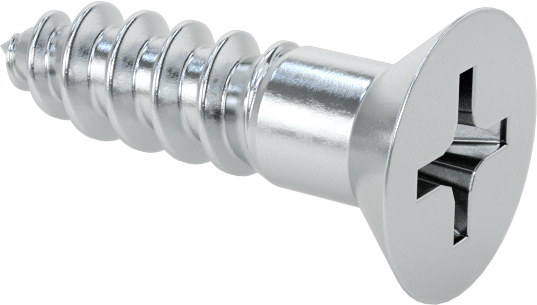 Ahşap için Phillips Havşa Başlı Vidalar, Çinko Kaplı Çelik, 5 Numara, 1/2" Uzunluk