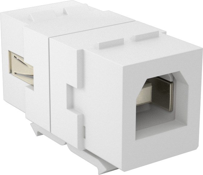 Keystone Duvar Plakaları için USB Adaptörü, Çift Yönlü USB A Dişi x USB B Dişi, Standart 2.0, Beyaz