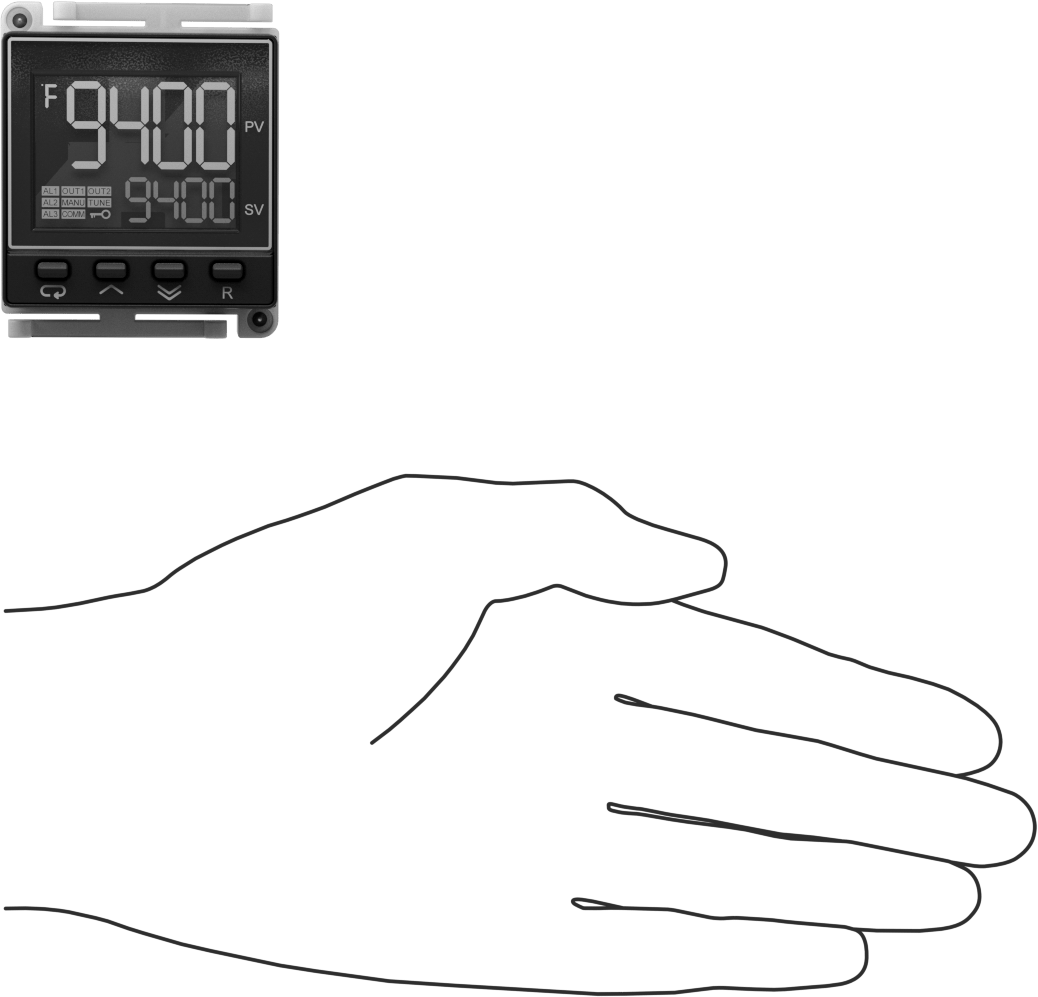Otomatik Ayarlı Sıcaklık Kontrol Cihazı, 2 analog sinyal ısıtma çıkışlı, 1/16 DIN