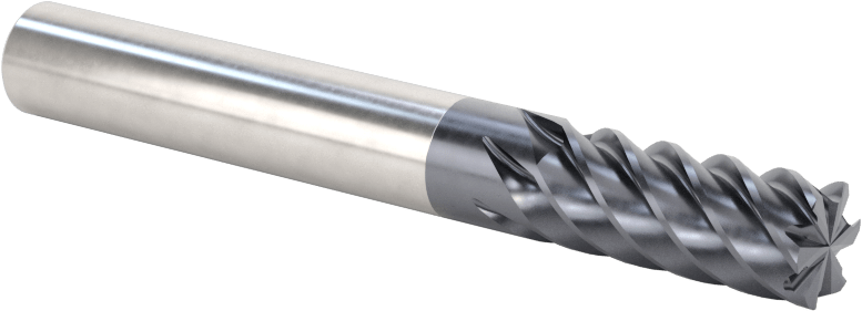 Hızlı Kesim Karbür Kare Uçlu Freze, TiAlN Kaplamalı, 6 Yiv, 8 mm Freze Çapı, 19 mm Kesme Uzunluğu