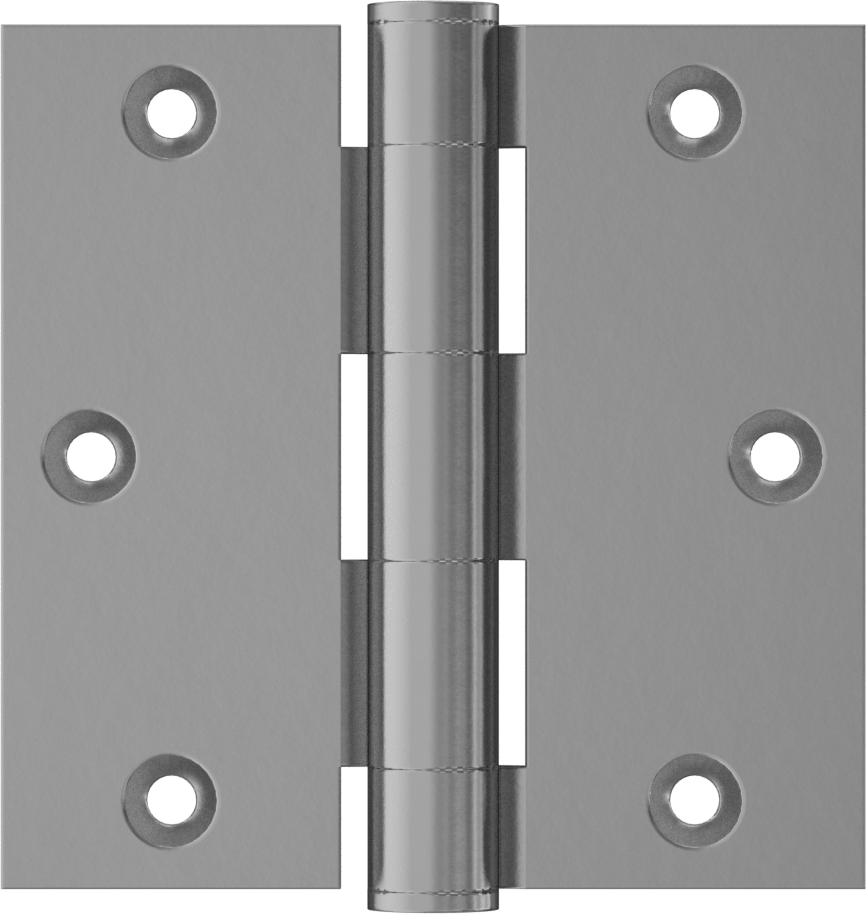 Gömme Montajlı Giriş Kapısı Şablonu Menteşesi, Mat Pirinç Kaplamalı Çelik, 3-1/2" x 1-3/4" Kapı Kanadı