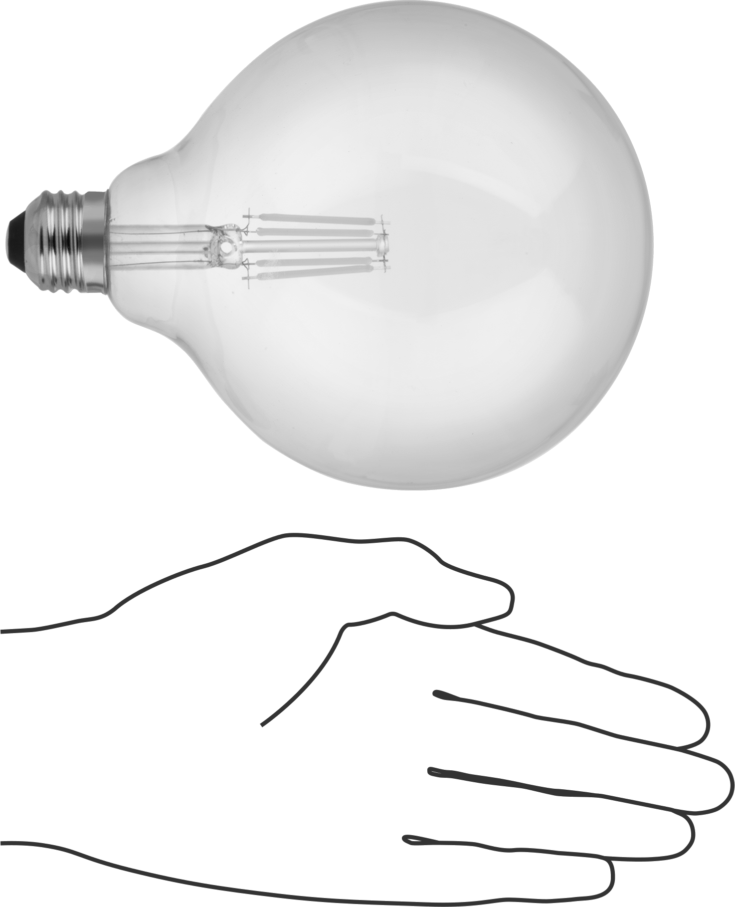 Vidalı Ampul, Küre, Orta Taban, 120V, 4W, Sıcak 2700K, 350 lümen