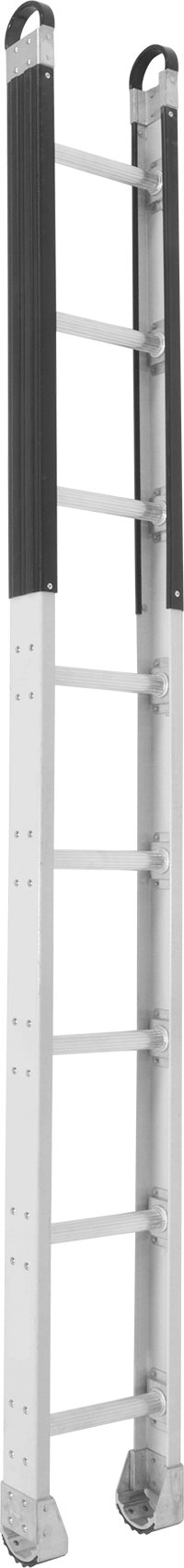 Fiberglas Dar Genişlikli Düz Merdiven, 8 Fit Yükseklik x 13" Genişlik Toplam
