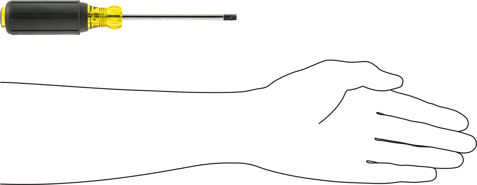 Yastıklı Tutamaklı Tornavida, T30 Torx Tahrik, 8-5/16" Toplam Uzunluk