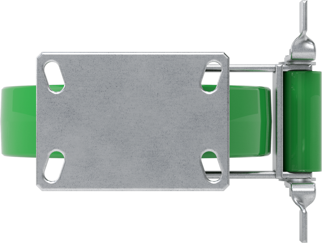 6-1/4" x 4-1/2" Plakalı Viking Tekerlek, Ekstra Yüksek Kapasiteli, Frenli ve 10 inç Poliüretan Tekerlekli Sabit