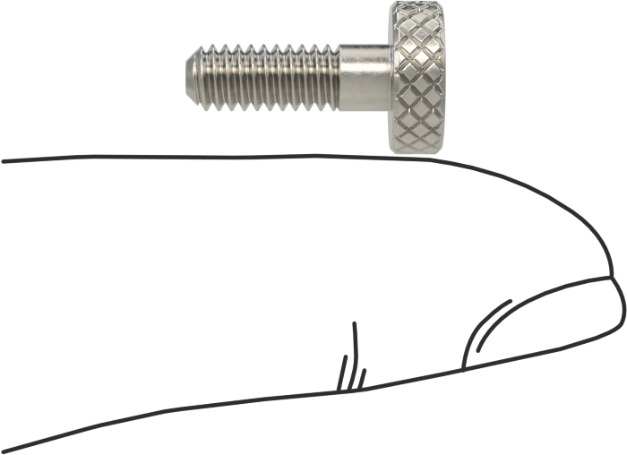 Tırtıllı Başlı El Vidası, Paslanmaz Çelik, Düşük Profilli, Kısmi 8-32 Diş, 1/2" Uzunluk, 3/8" Çap