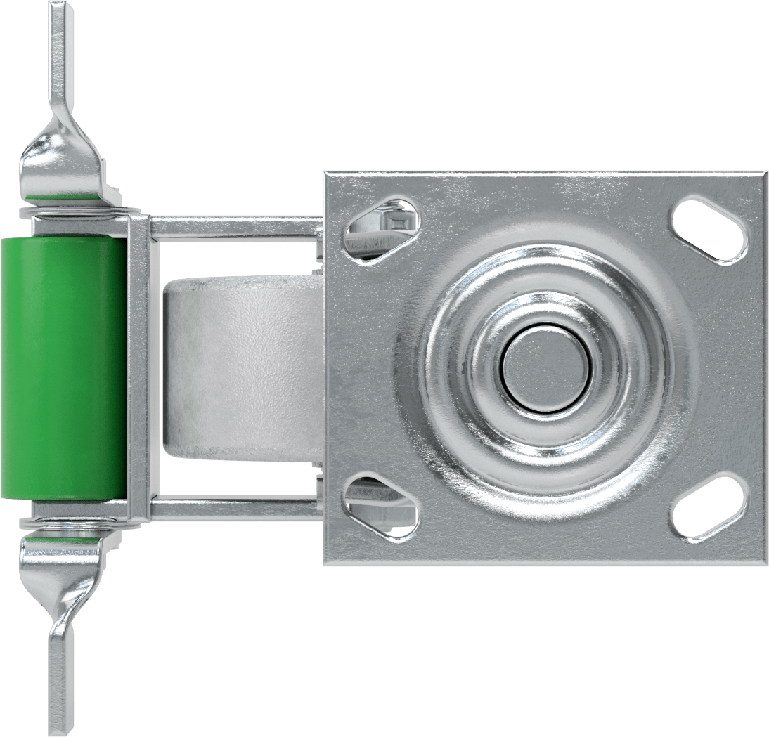 4-1/2" x 4" Plakalı Yüksek Kapasiteli Spartan Tekerlek, Frenli Döner Tekerlek ve 5" Çapında Açık Rulmanlı Metal Tekerlek