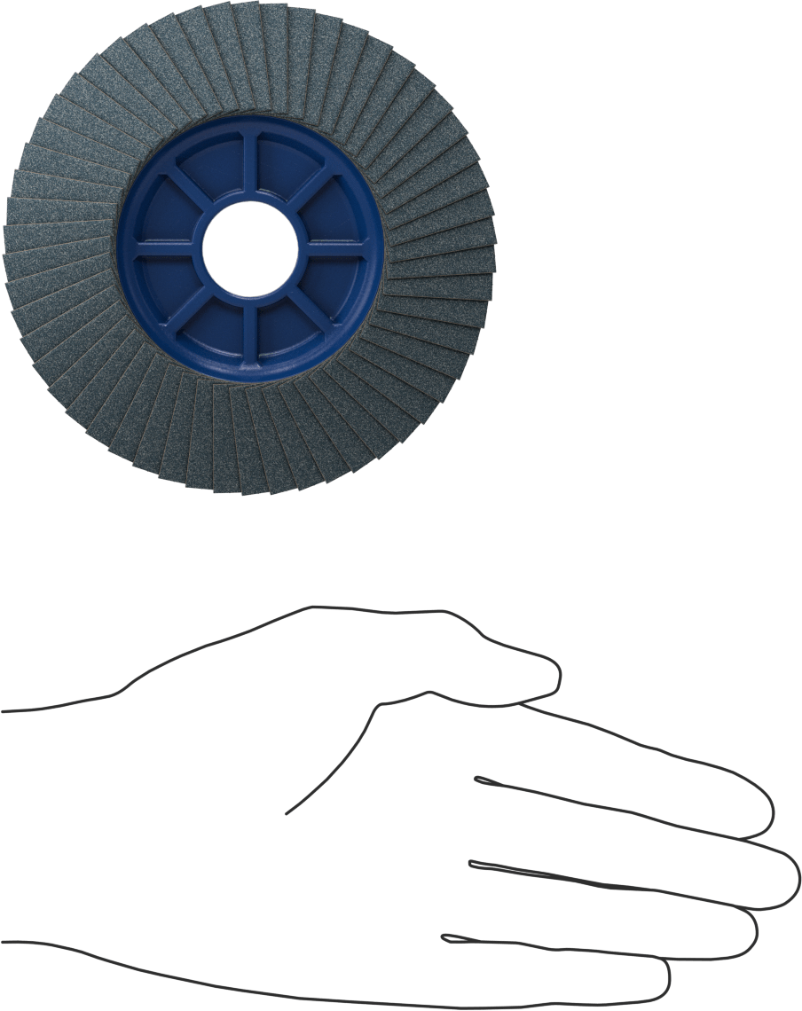 Kesilebilir Kanatlı Zımpara Diski, Dişsiz, Açılı, Pürüzsüz Yüzey, 4.5 inç Çap, Alüminyum Oksit