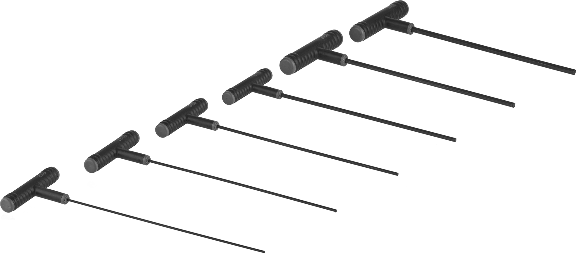 Siyah Oksit Çelik T-Saplı Altıgen Anahtar, 6 Parça Set, Ultra Grip, Uzun