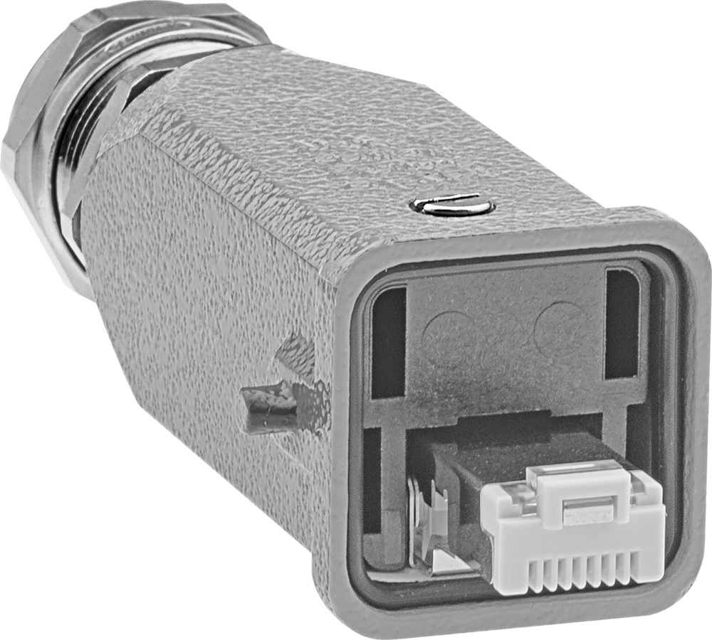 Kilitlemeli Yıkanabilir RJ45 Konektör, RJ45 Erkek x Geçmeli Bağlantı Fişi — 5e, Ekranlı, 8