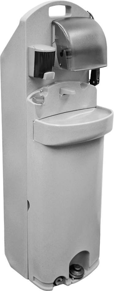 Taşınabilir El Yıkama İstasyonu, Isıtıcılı, 1 İstasyon — LDPE, Plastic, Ayak Pedalı, FDA Standard, FDA Compliant 21 CFR 175.300, FDA Comp…