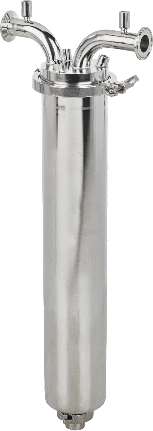 Hijyenik Metal Filtre Muhafazası, 21.9" Yükseklik x 2.2" İç Çap Kartuş için
